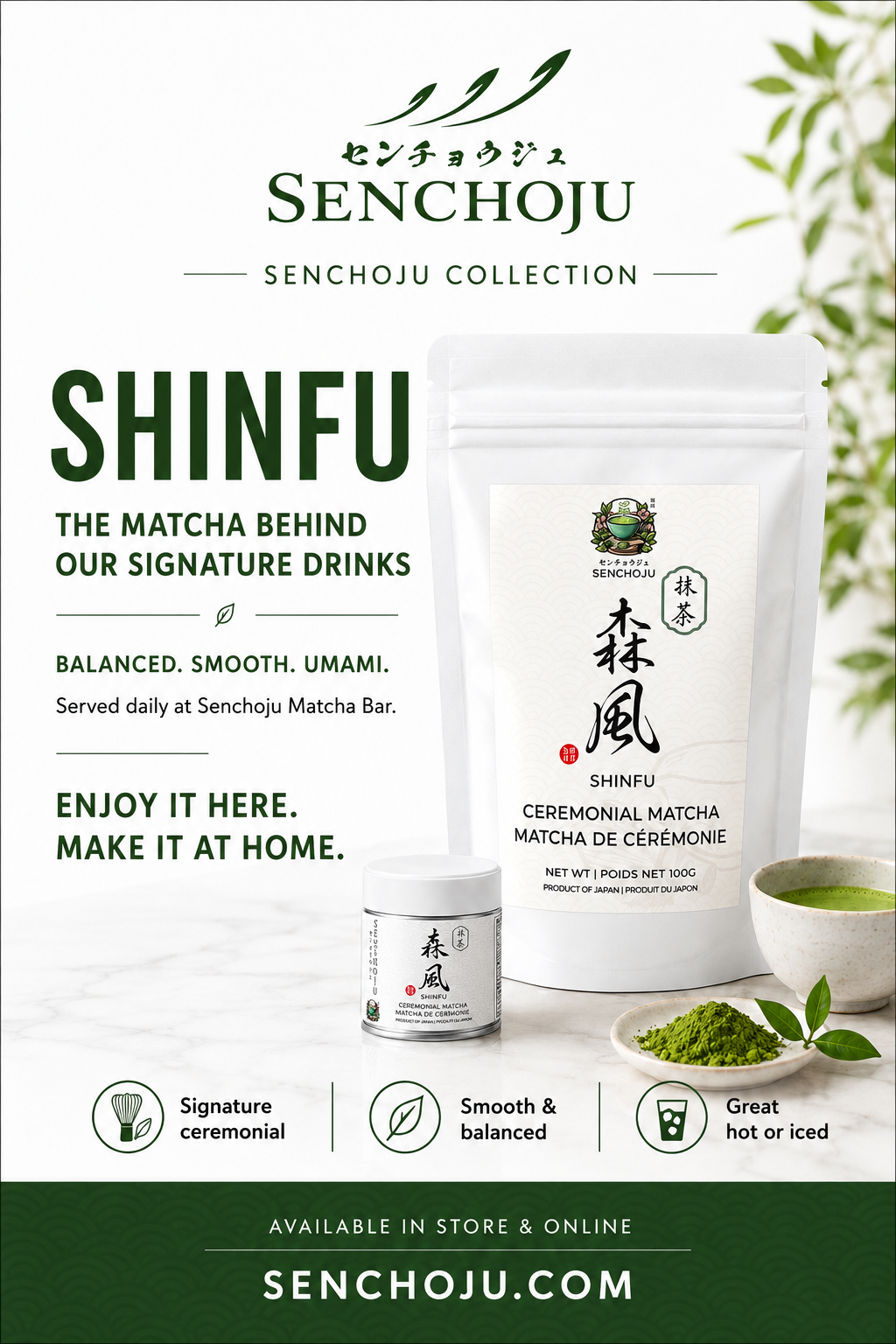 Shinfu Ceremonial Matcha – Premium Uji Japanese Matcha 30g