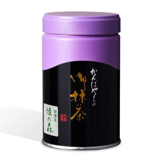 KANBAYASHI SHUNSHO - AYA NO MORI 100G BAG matching can with elegant design and soft colors.