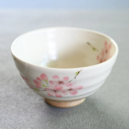 Rikyū Chawan Sakura – Handmade Japanese Matcha Bowl | Cherry Blossom Tea Bowl