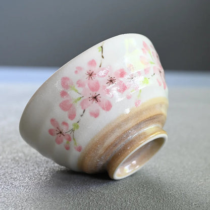 Rikyū Chawan Sakura – Handmade Japanese Matcha Bowl | Cherry Blossom Tea Bowl