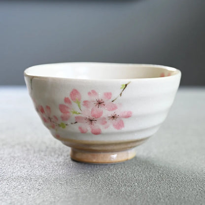Rikyū Chawan Sakura – Handmade Japanese Matcha Bowl | Cherry Blossom Tea Bowl