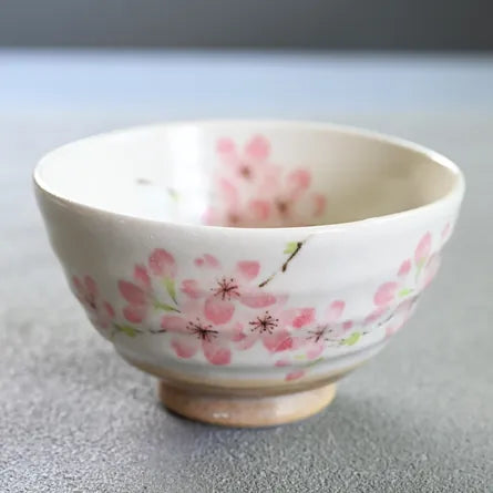 Rikyū Chawan Sakura – Handmade Japanese Matcha Bowl | Cherry Blossom Tea Bowl