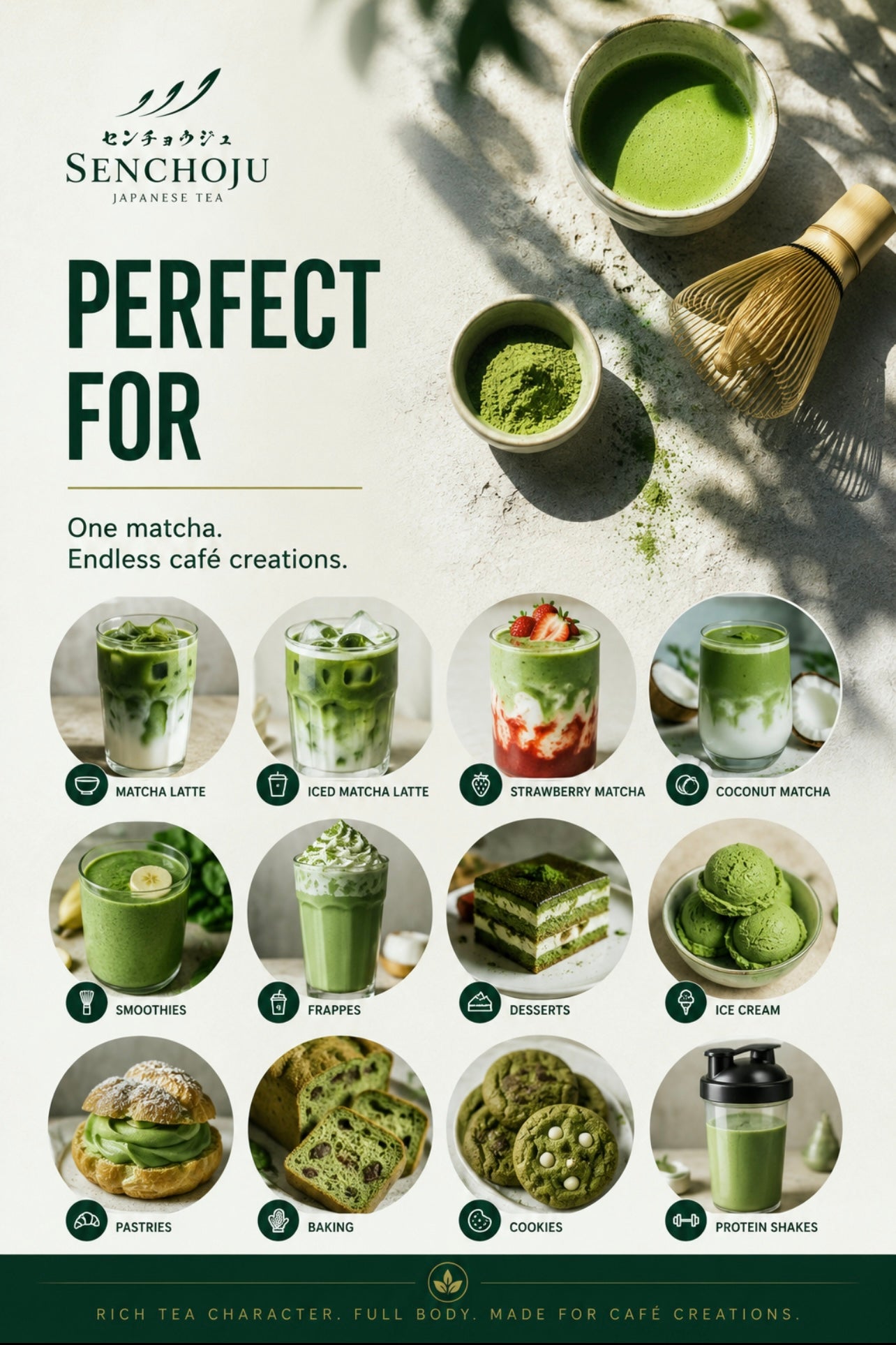 Senchoju Koku Matcha Powder – Japanese Matcha for Lattes & Café Creations (50g)