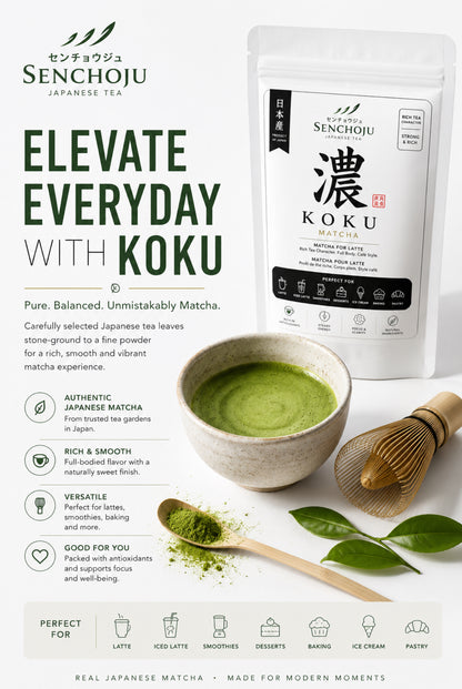 Senchoju Koku Matcha Powder – Japanese Matcha for Lattes & Café Creations (50g)