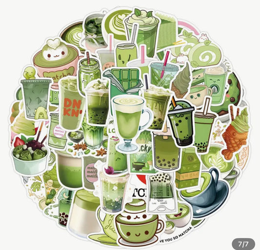 Matcha Stickers - 50 pcs