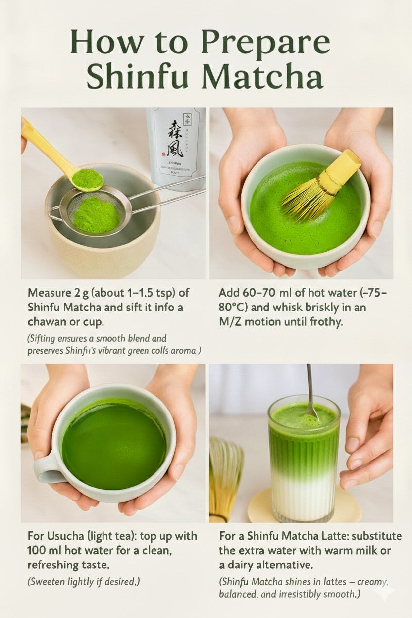 Shinfu Ceremonial Matcha Powder – Japanese Premium Green Tea (100g)