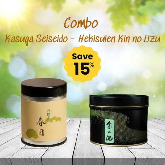 Hekisuien Kin no Uzu 150g & Kasuga Matcha 30g Combo – Ceremonial & Daily Uji Matcha Set