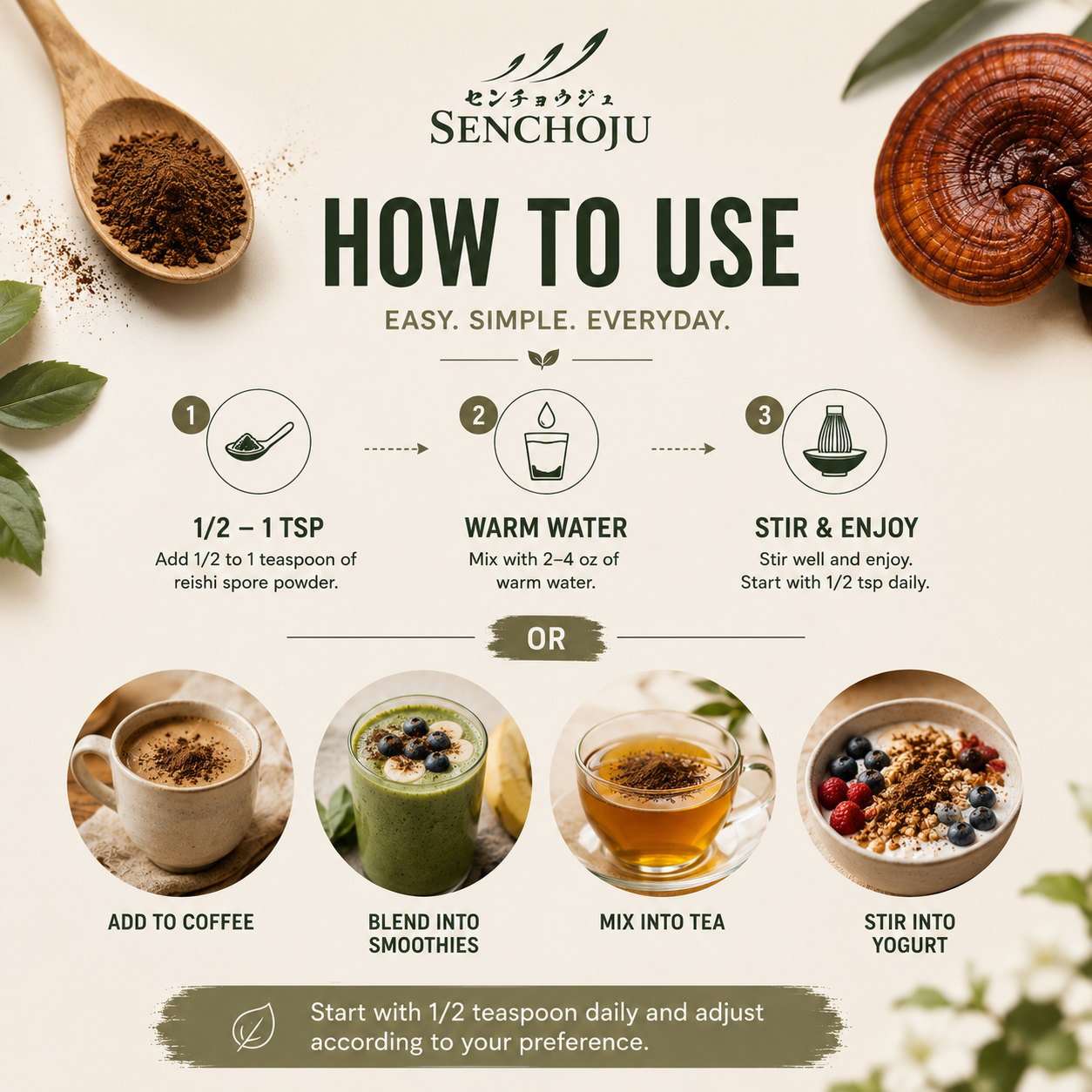 Senchoju Reishi Spore Powder 100g